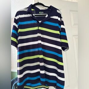 Izod Navy Striped Polo Shirt. XXL. Like New